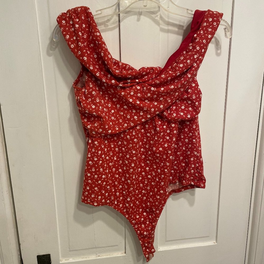 Red Floral Lulus Body Suit